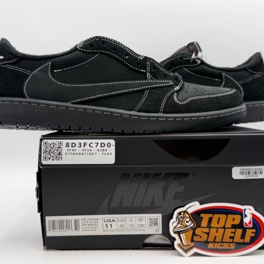 Nike Air Jordan 1 Low OG SP Travis Scott Black Phantom DM7866-001 Sneaker - Picture 3 of 8